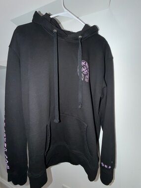 Chrome Hearts Black Hoodie with Purple Graphic